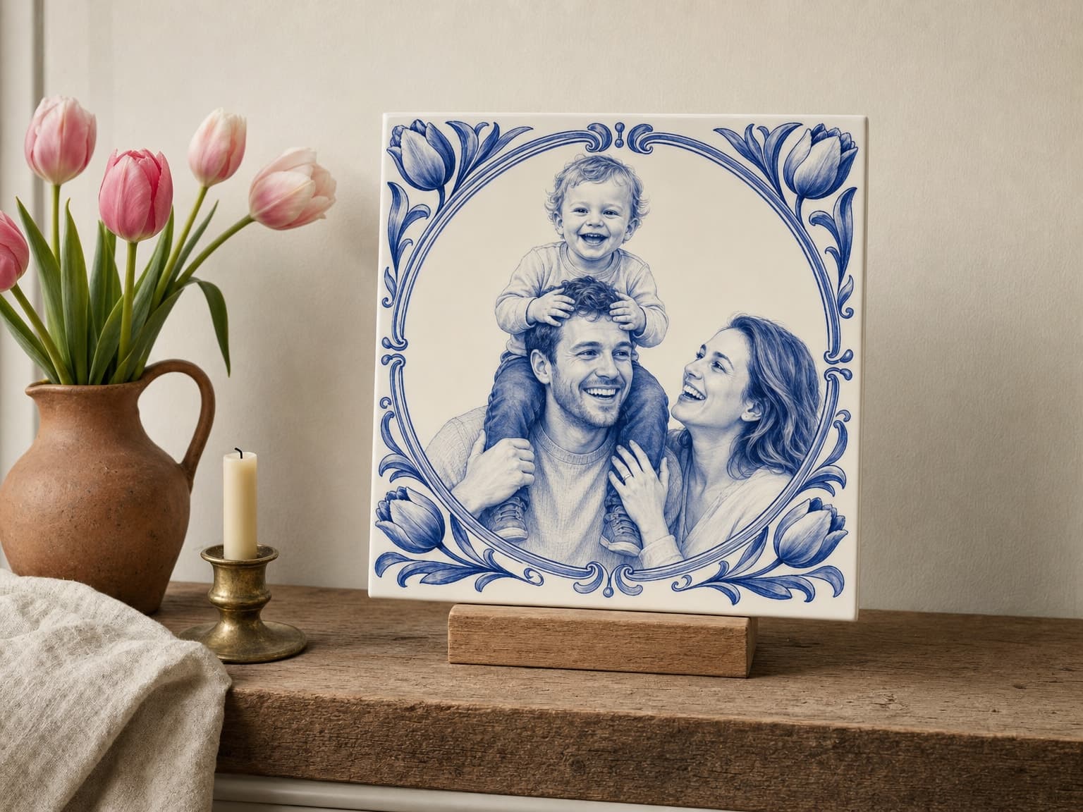 Azulejo azul de Delft, hecho por encargo