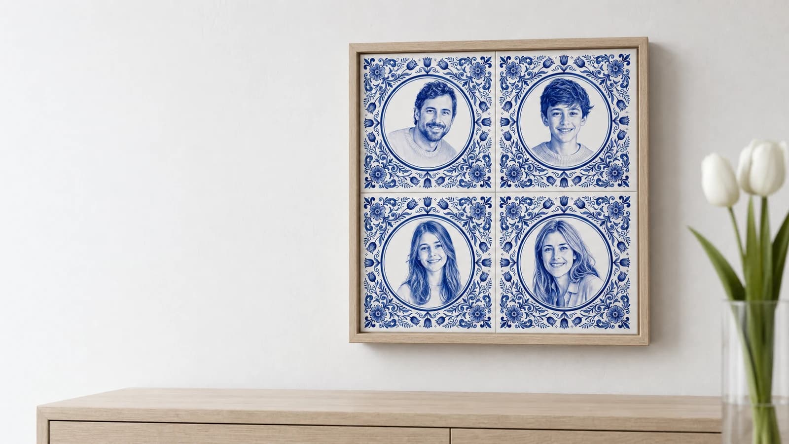 Azulejos enmarcados Azul de Delft