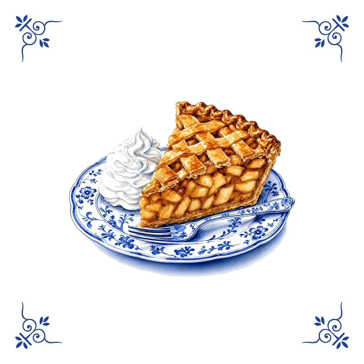 Dutch apple pie – Delft blue tile