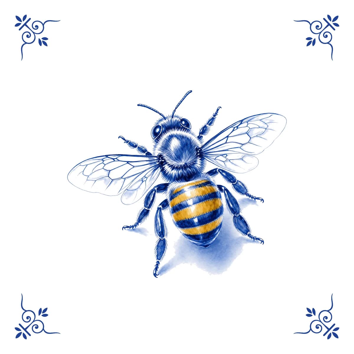 Honeybee – Delft blue tile