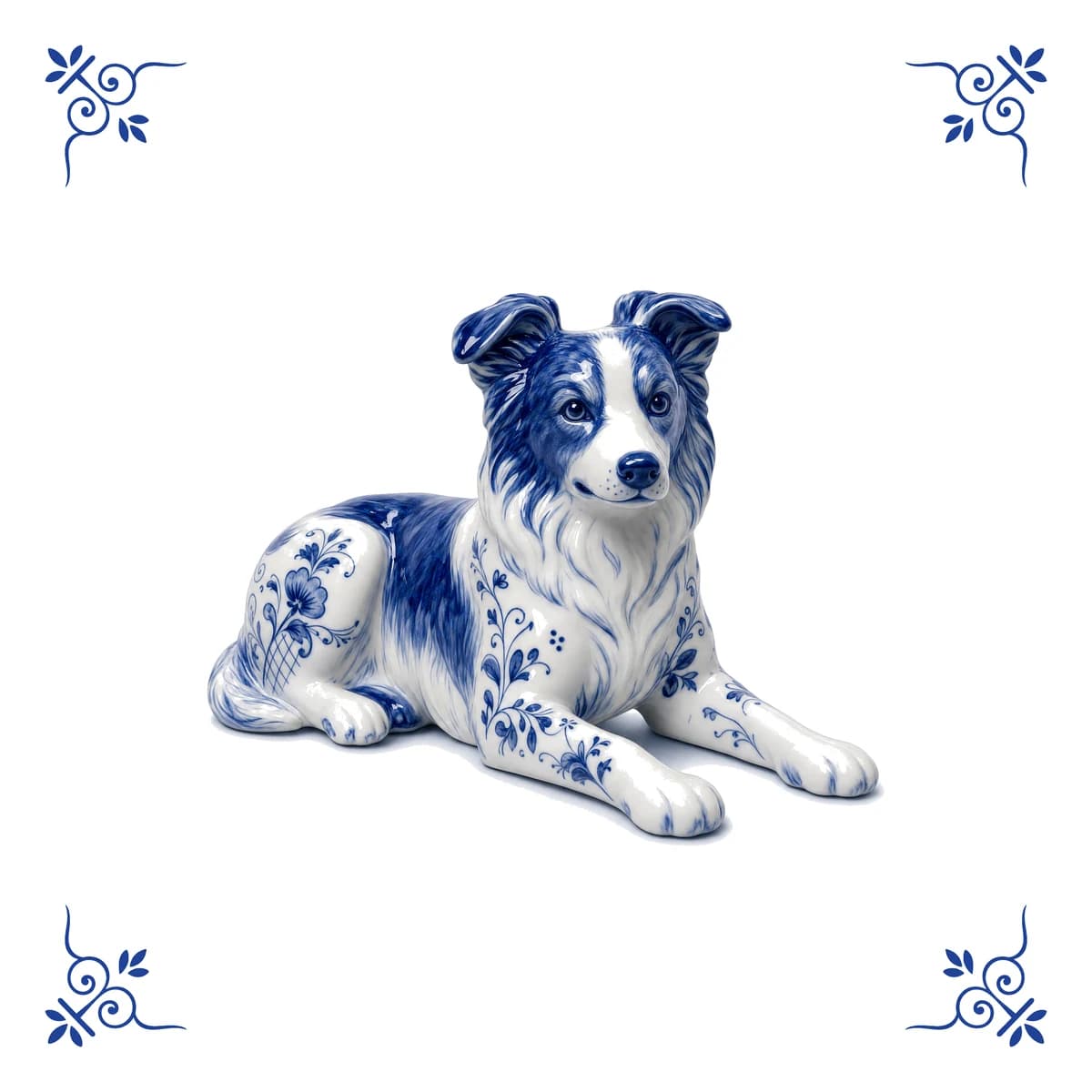 Border collie – Delft blue tile