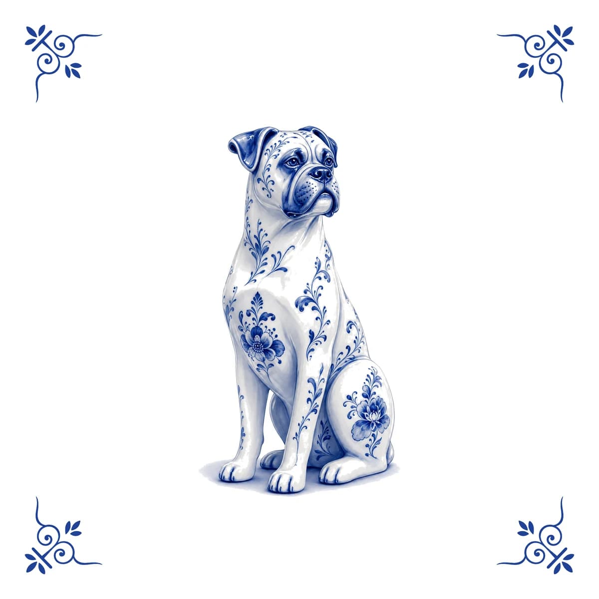 Boxer – Delft blue tile