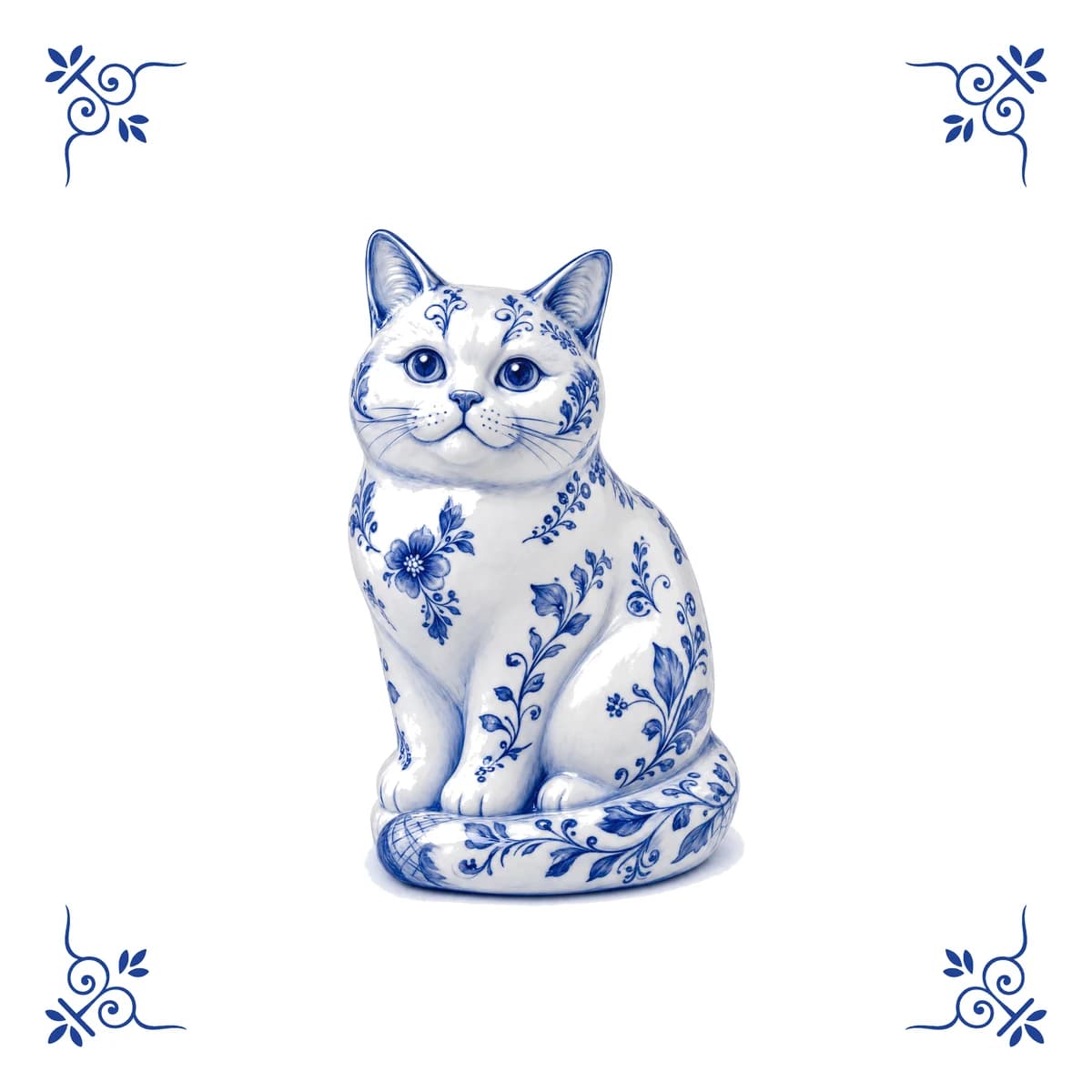 British shorthair – Delft blue tile