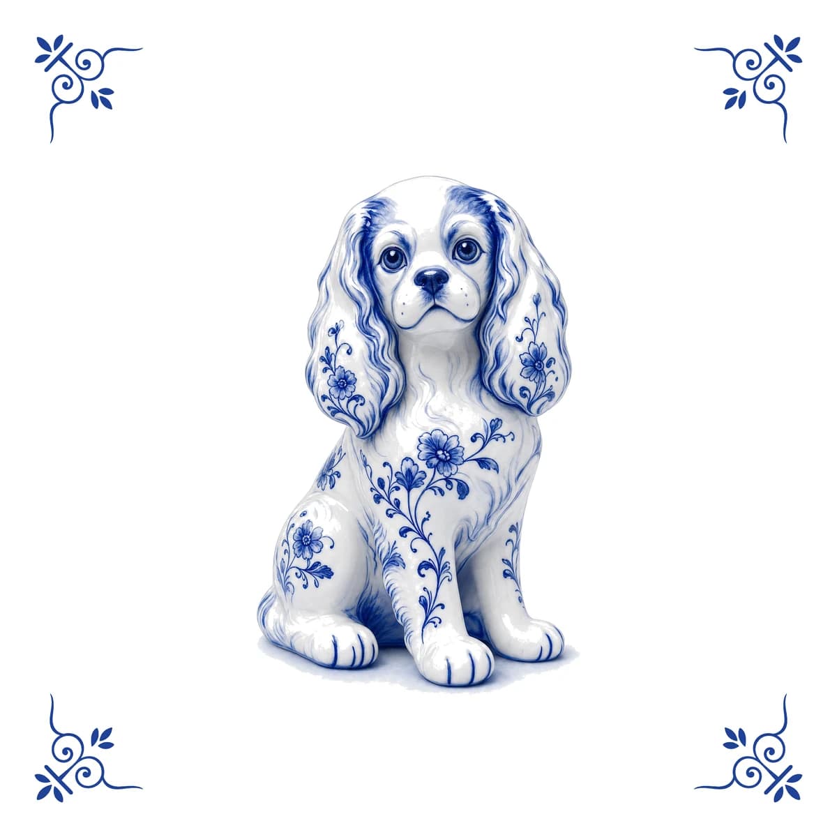Cavalier King Charles – Delft blue tile