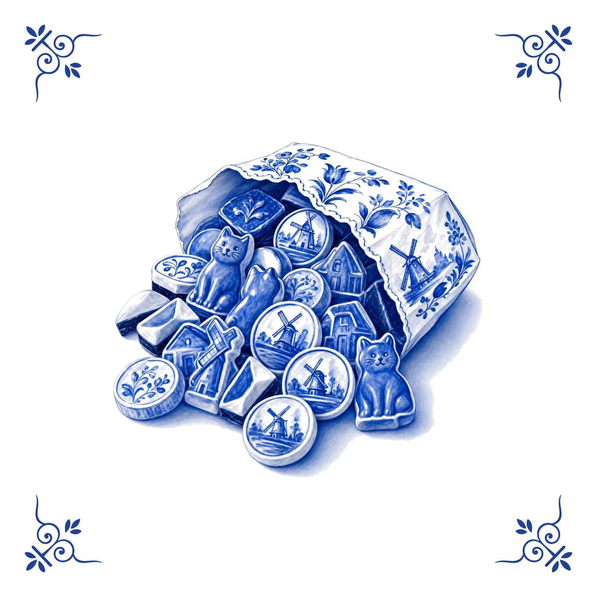 Dutch liquorice – Delft blue tile