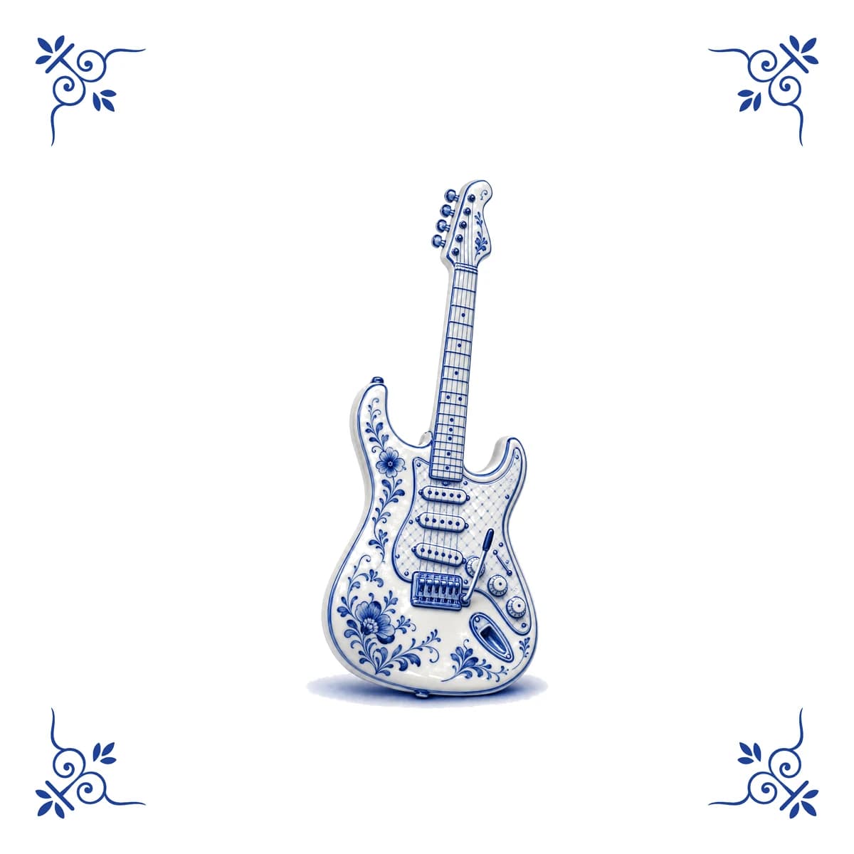 Electric guitar – Delft blue tile