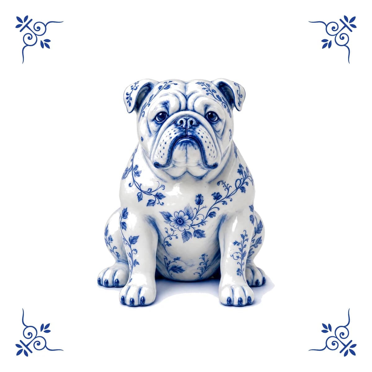 English bulldog – Delft blue tile