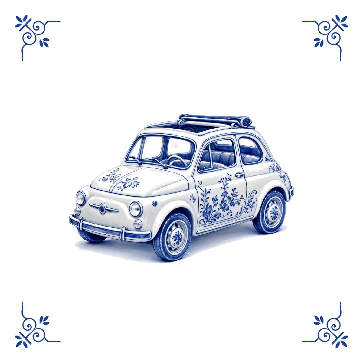 Classic Fiat 500 – Delft blue tile