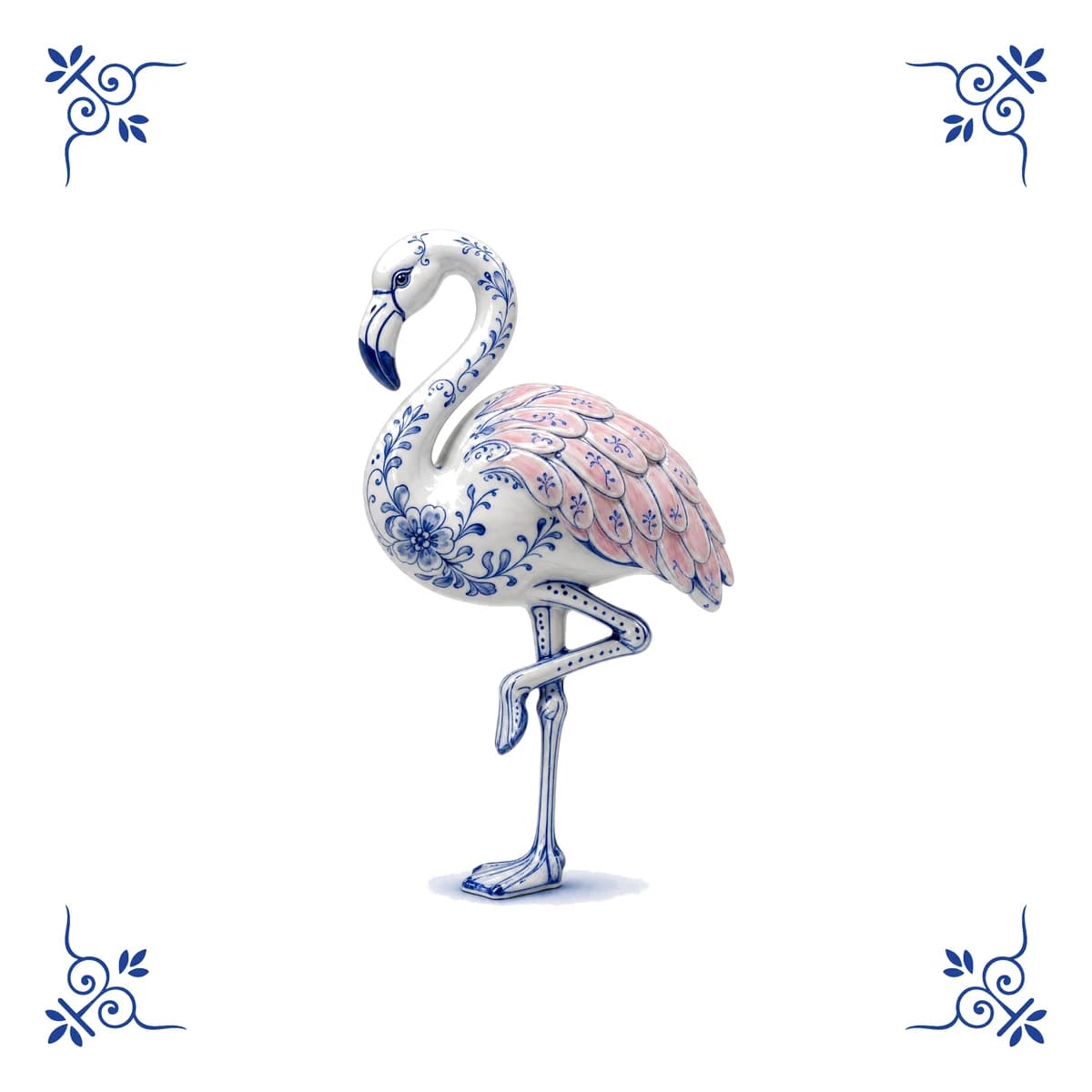 Flamingo – Delft blue tile