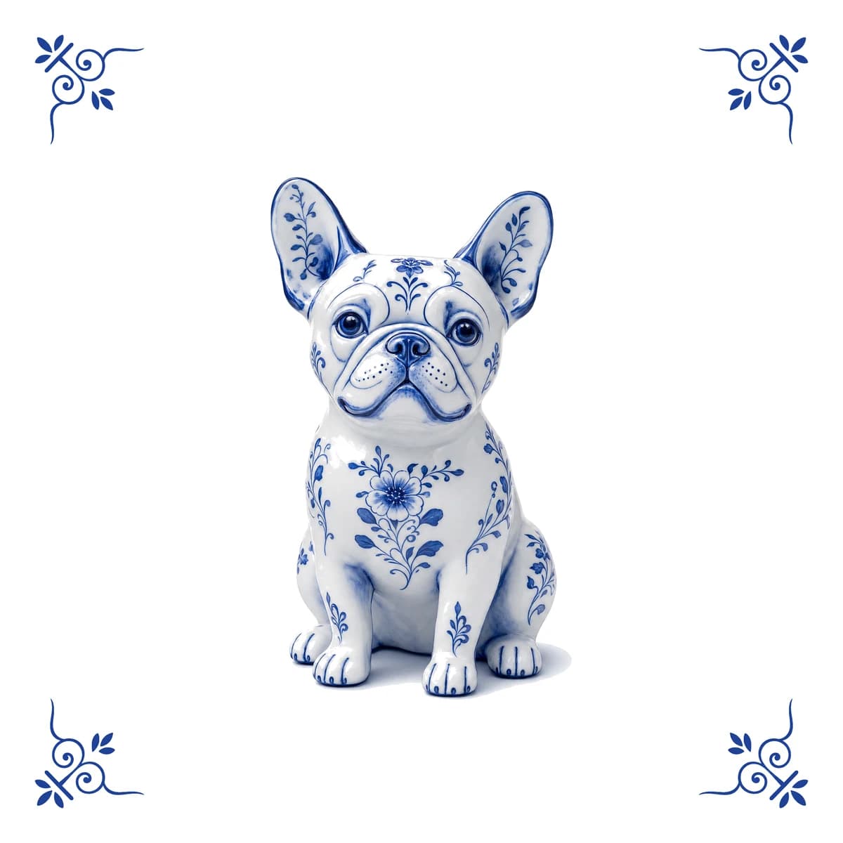 French bulldog – Delft blue tile