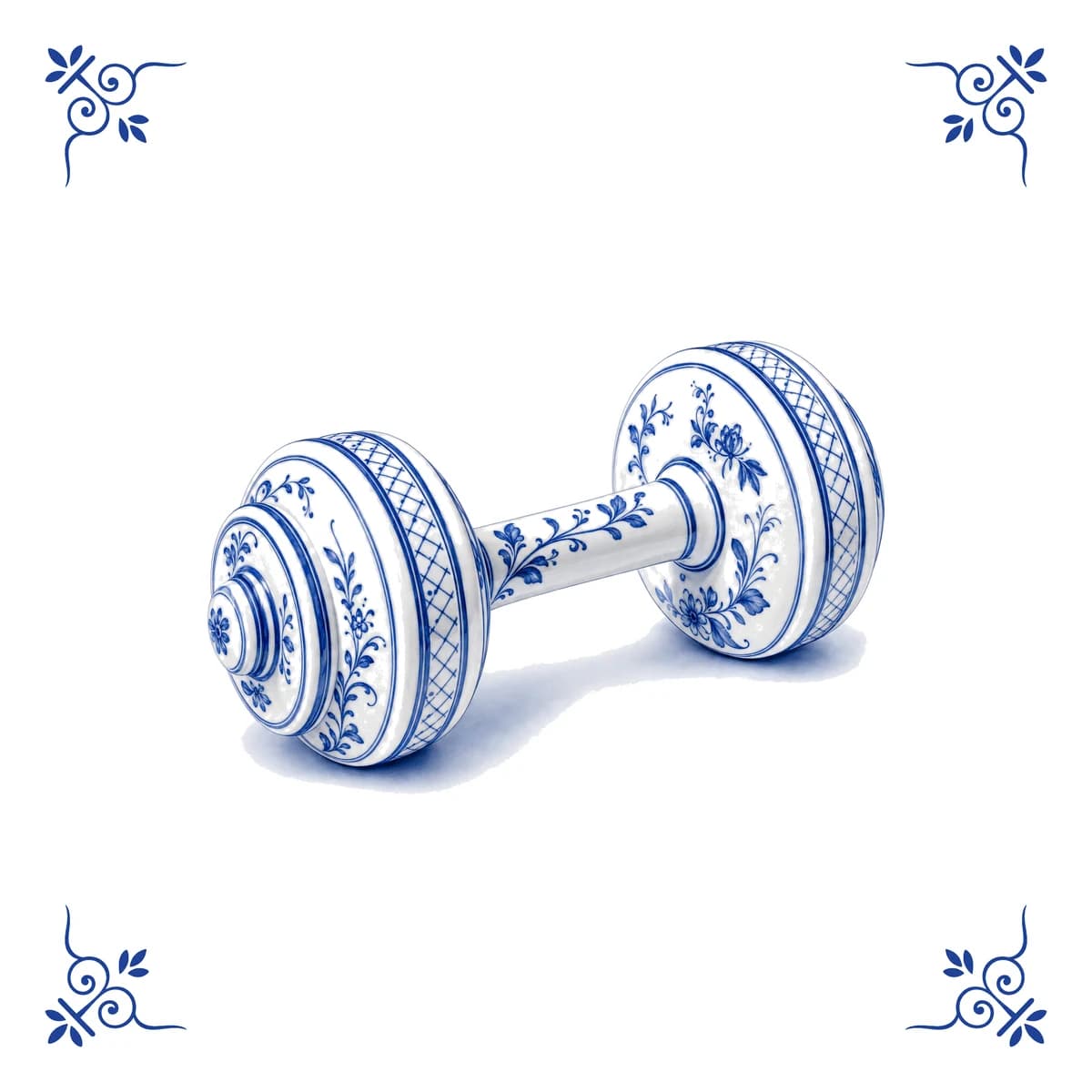 Dumbbell – Delft blue tile
