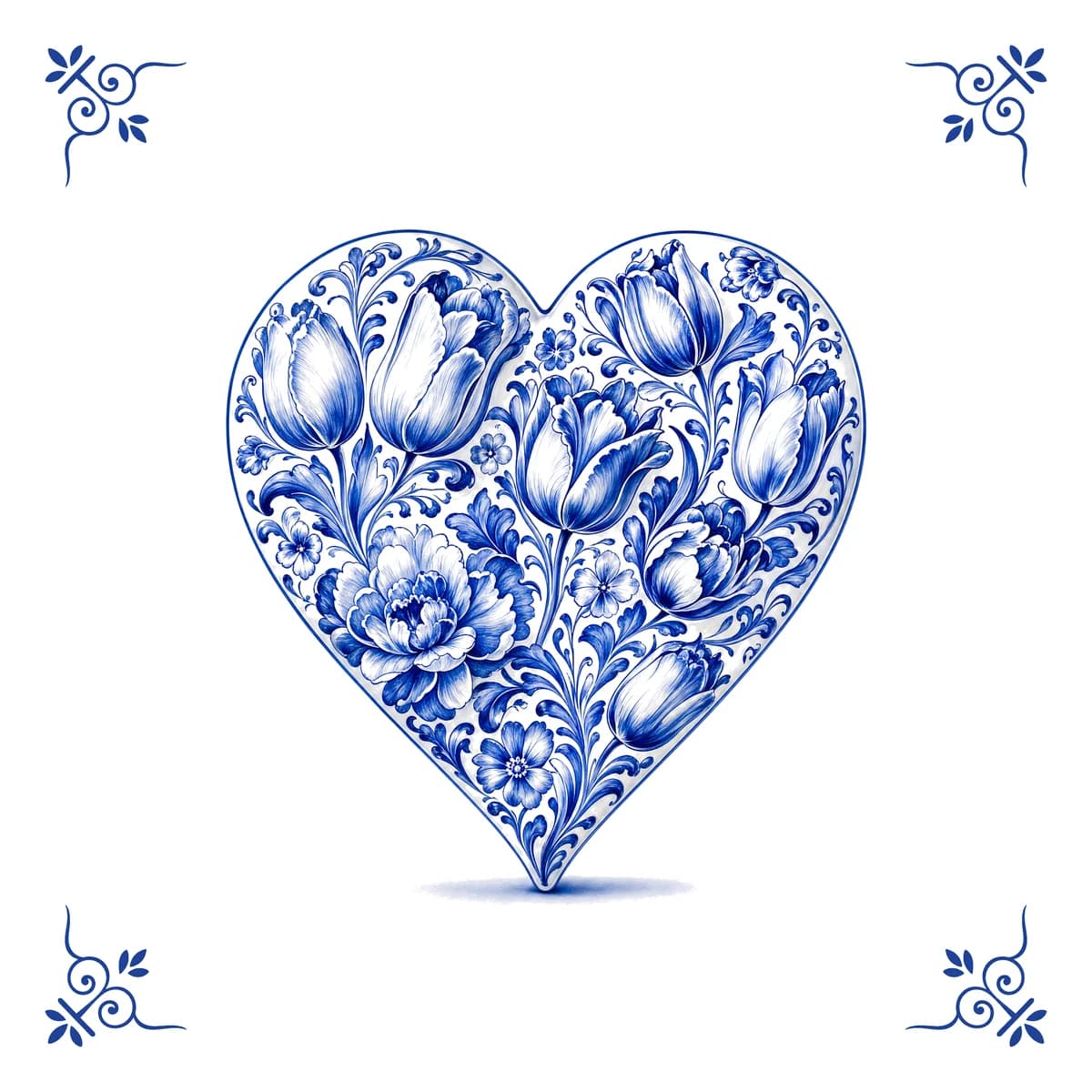 Heart – Delft blue tile