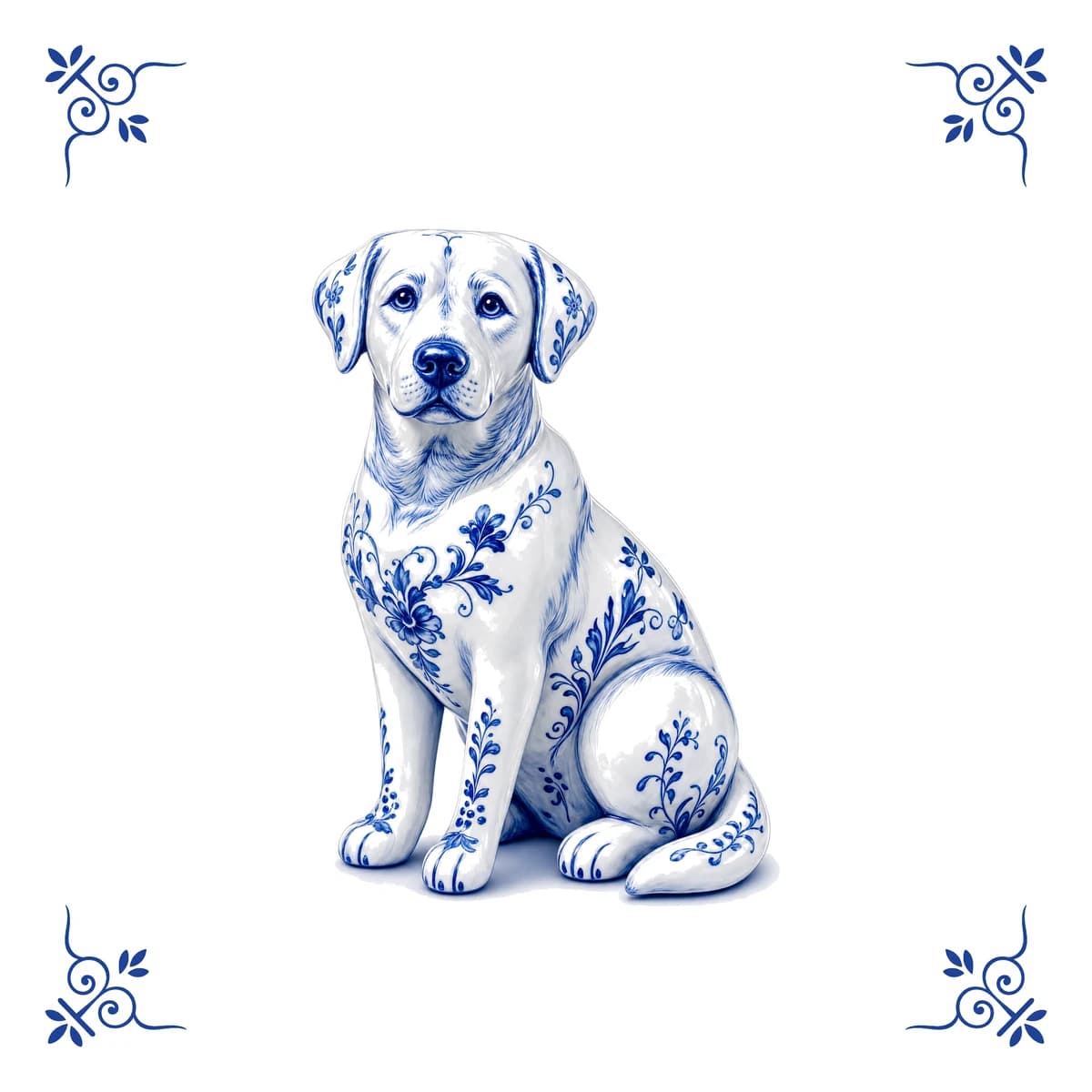 Labrador – Delft blue tile