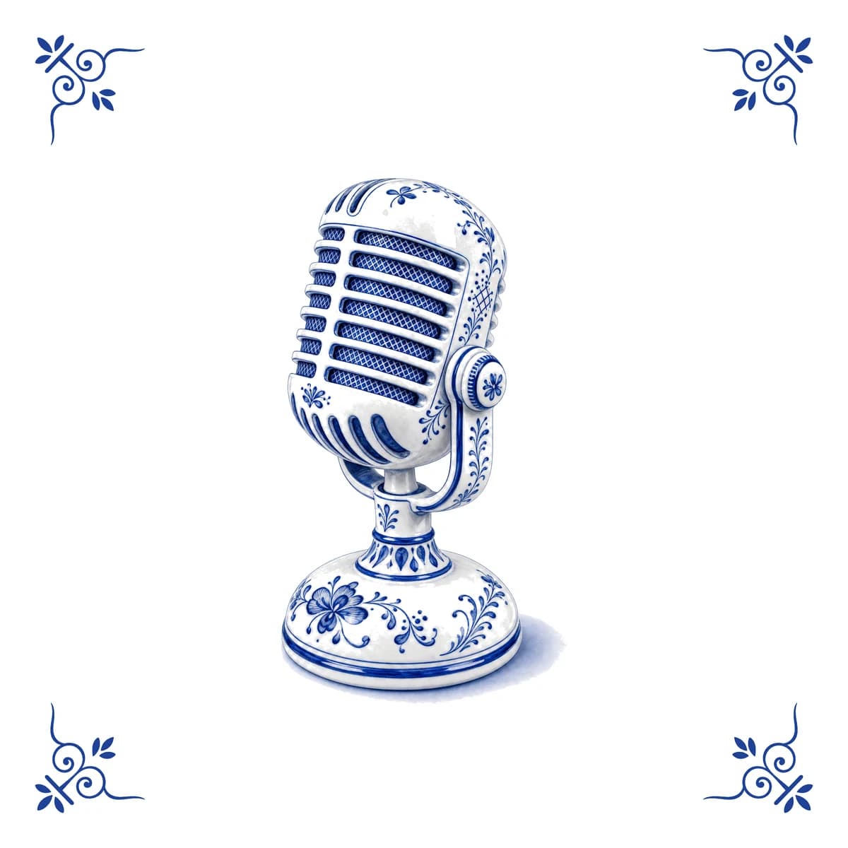 Microphone – Delft blue tile