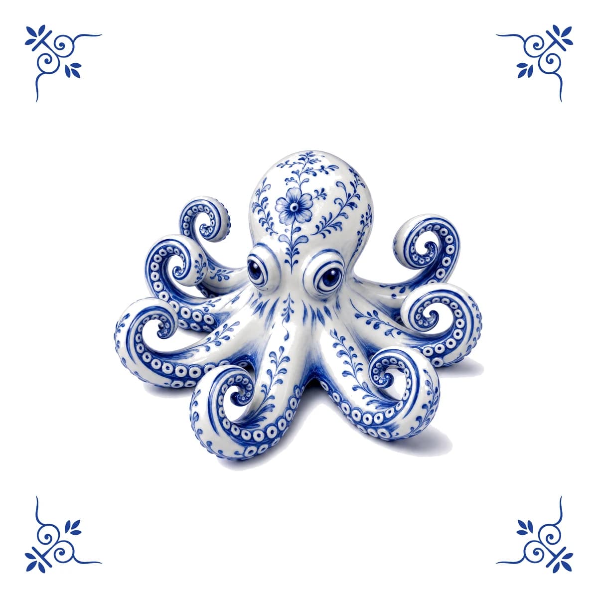 Octopus – Delft blue tile