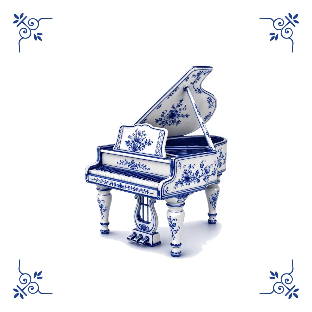 Grand piano – Delft blue tile
