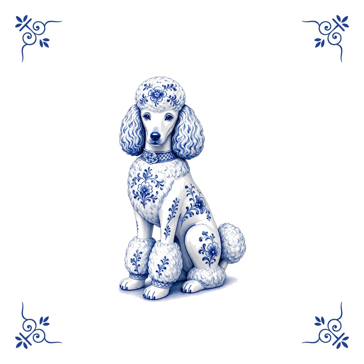 Poodle – Delft blue tile