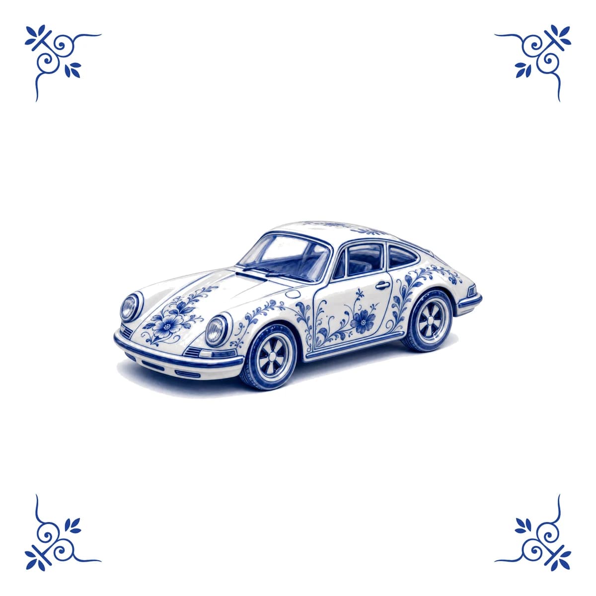 Classic sports car – Delft blue tile
