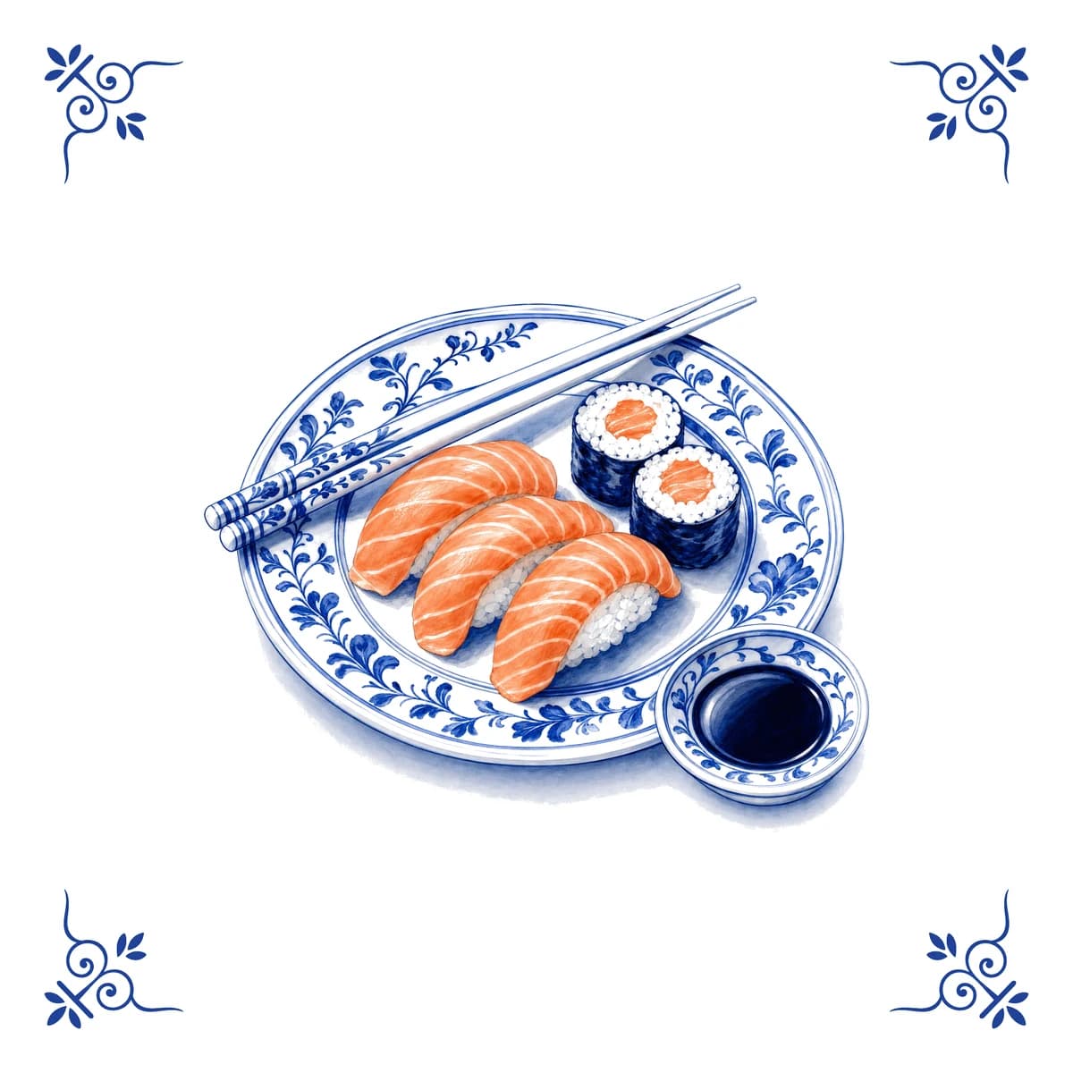 Sushi – Delft blue tile