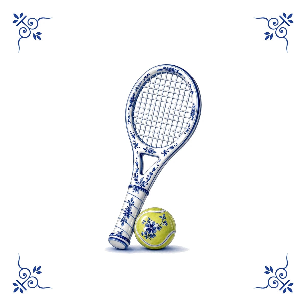 Tennis racket – Delft blue tile