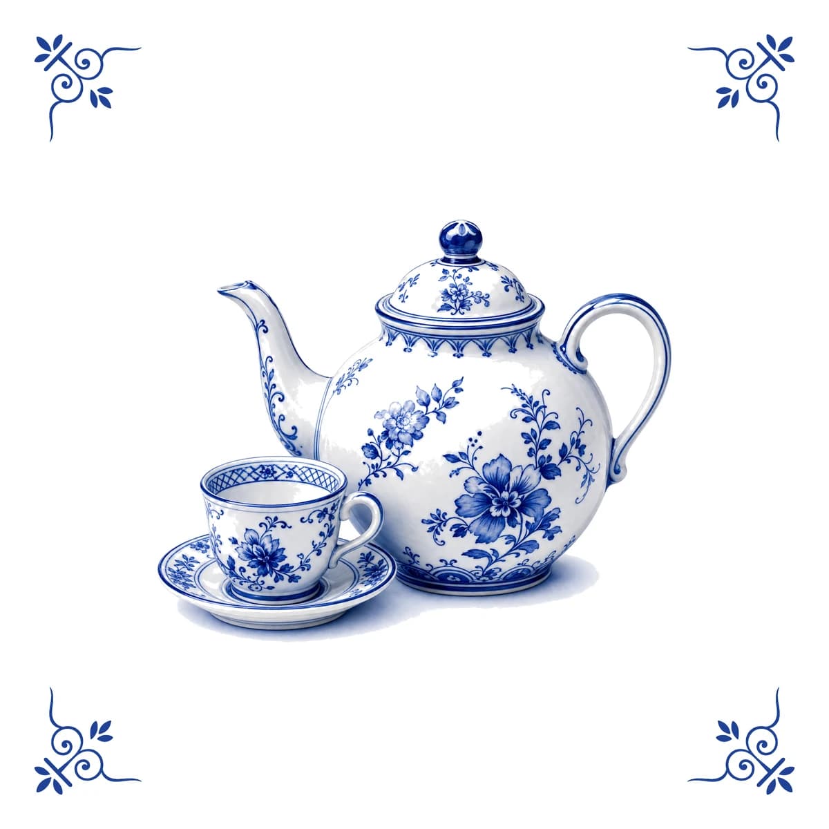 Teapot – Delft blue tile