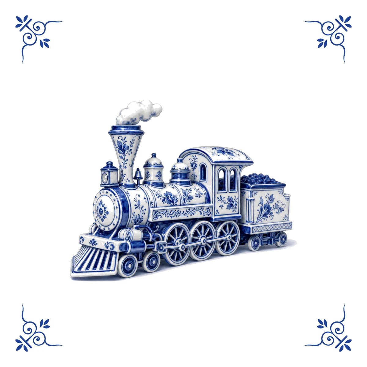 Steam train – Delft blue tile