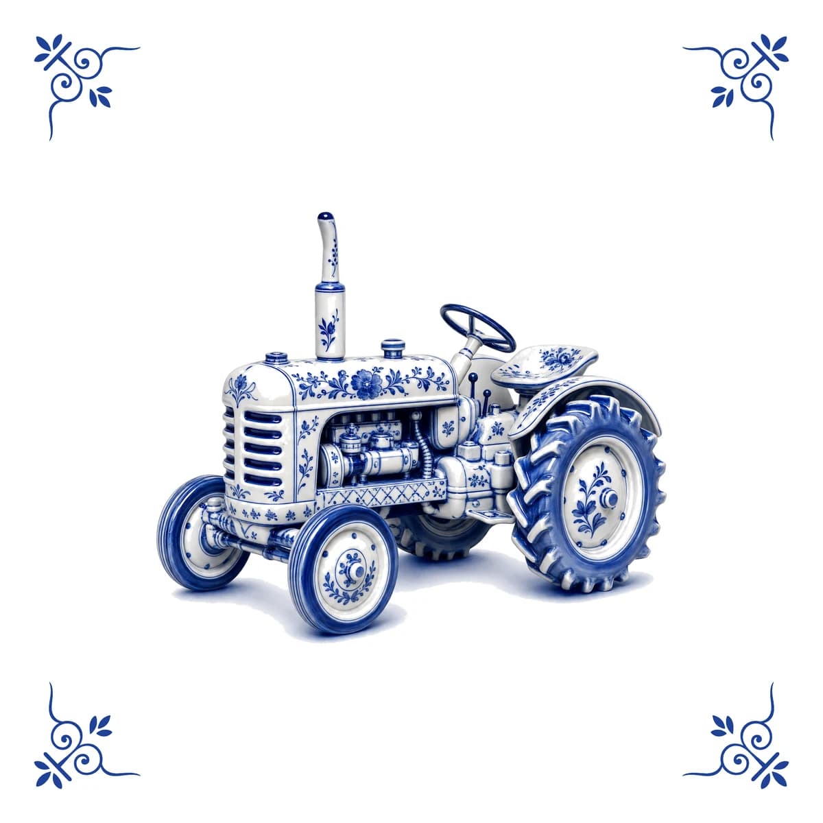 Tractor – Delft blue tile