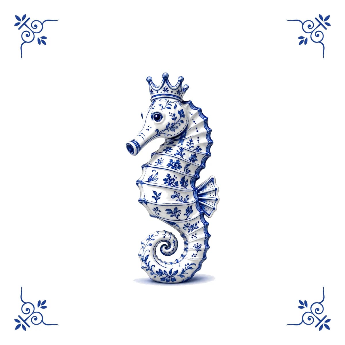 Seahorse – Delft blue tile